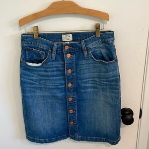 Jcrew Button Front Denim Skirt Size 28
